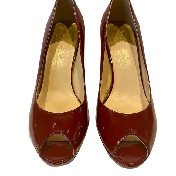 Cole Haan | Shoes | Cole Haan Womens Air Carma Pump Size 95 Peep Toe Platform Nude Patent Leather 6331a86f4578a1f2e748de02